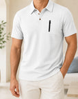 Mivanity Men's Zipper Detail Short-Sleeve Shirts