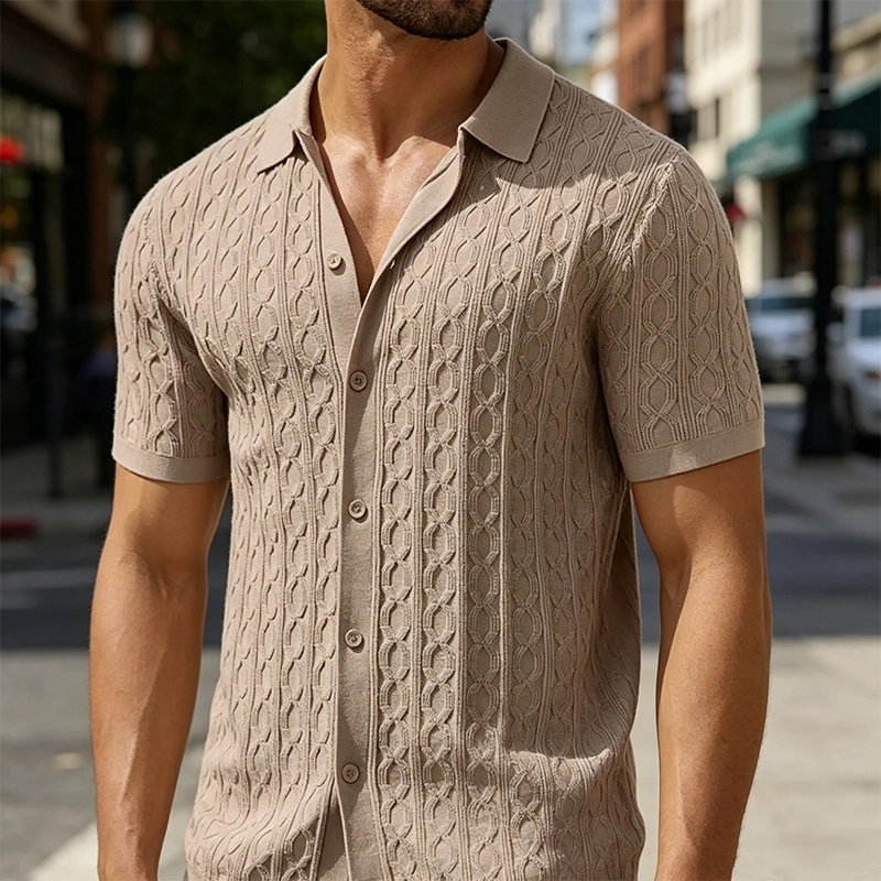 Mivanity Modern Soft Cable Knit Shirts