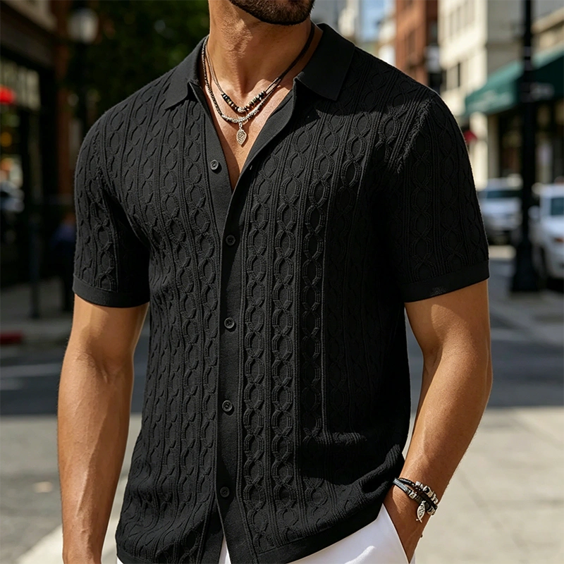 Mivanity Modern Soft Cable Knit Shirts