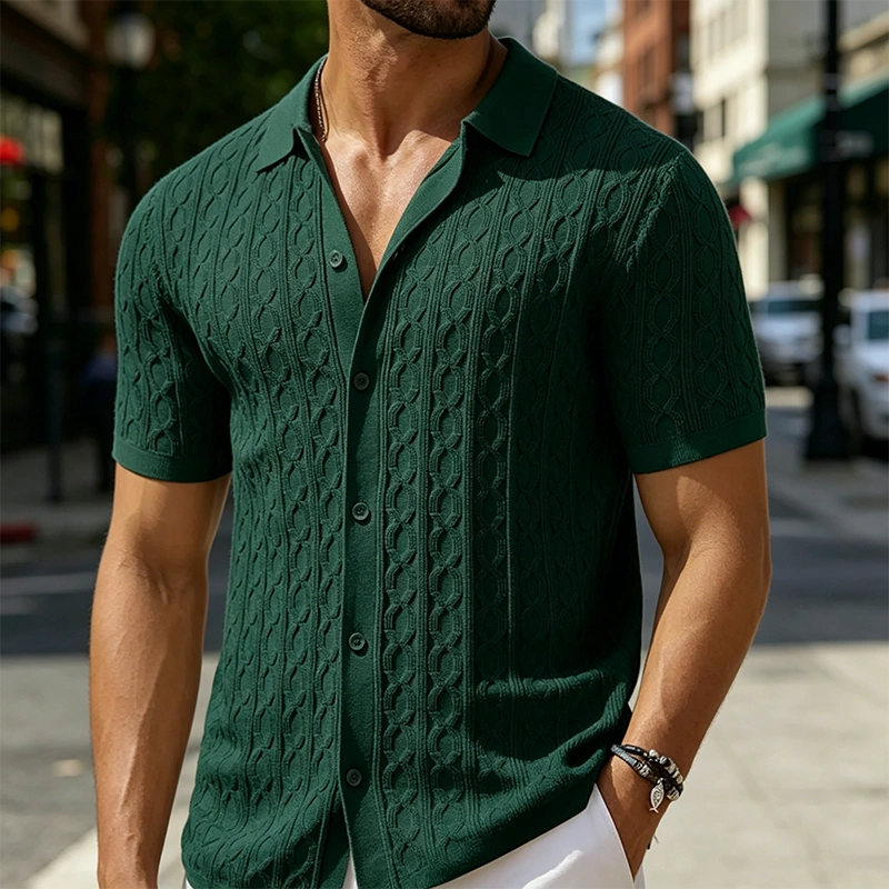 Mivanity Modern Soft Cable Knit Shirts