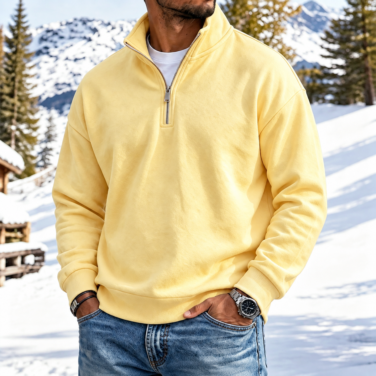 Mivanity Outdoor All-Terrain Zip-Front Polo Sweatshirt