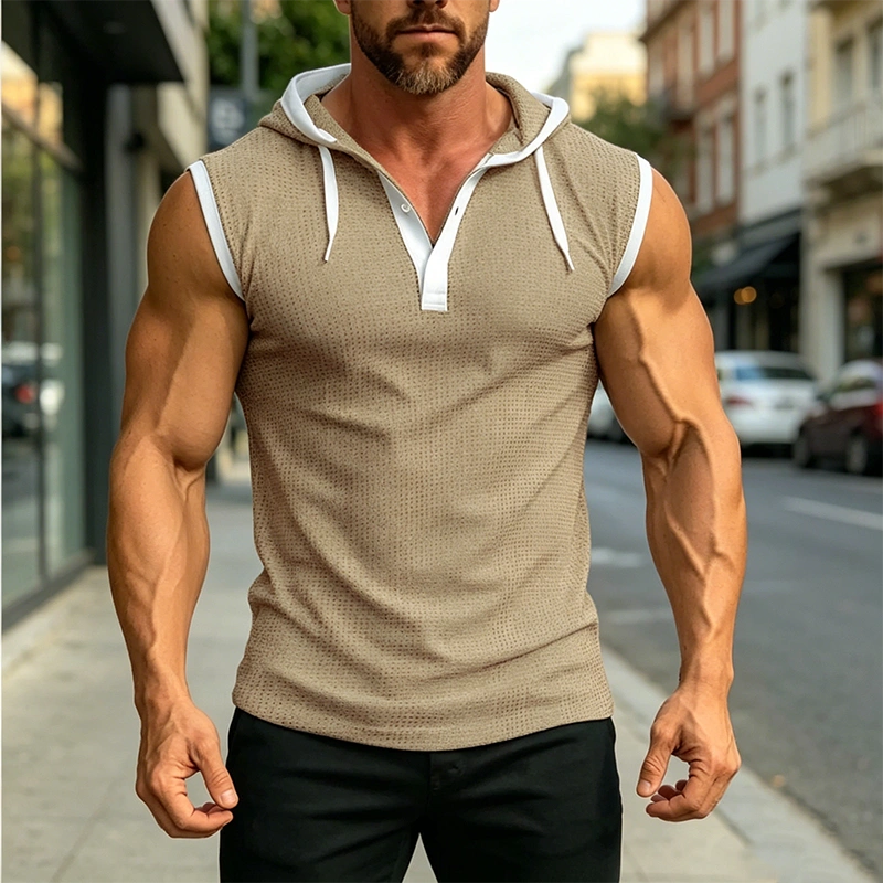 Mivanity Soft Waffle Hooded Tank Top