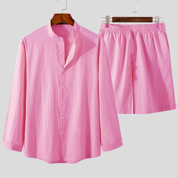 Mivanity Solid Shirt Shorts Sets