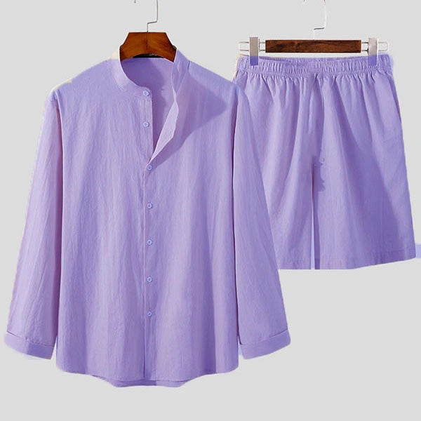 Mivanity Solid Shirt Shorts Sets