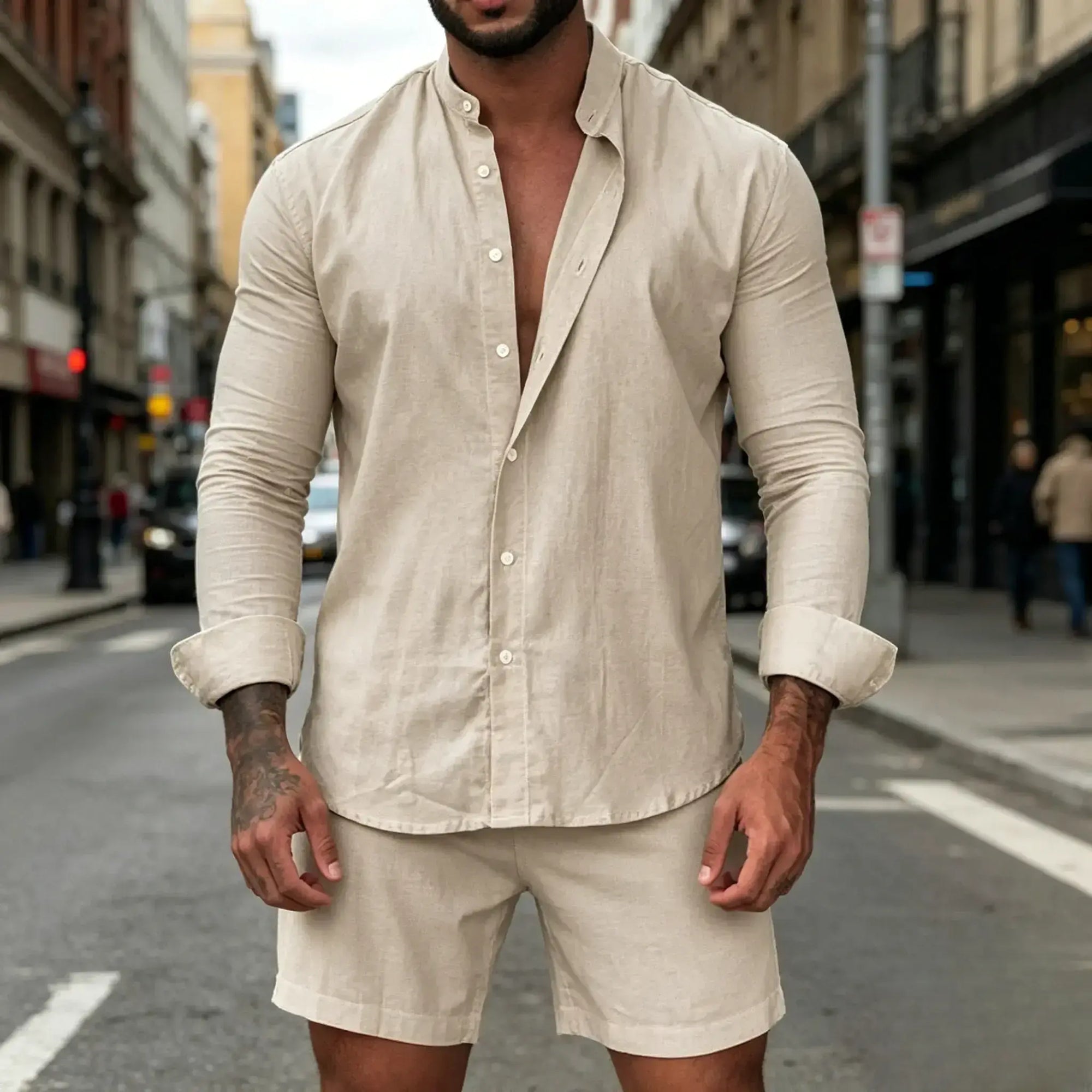 Mivanity Solid Shirt Shorts Sets