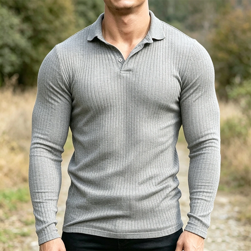 Mivanity Stretchy Slim Fit Knit Polo Shirts