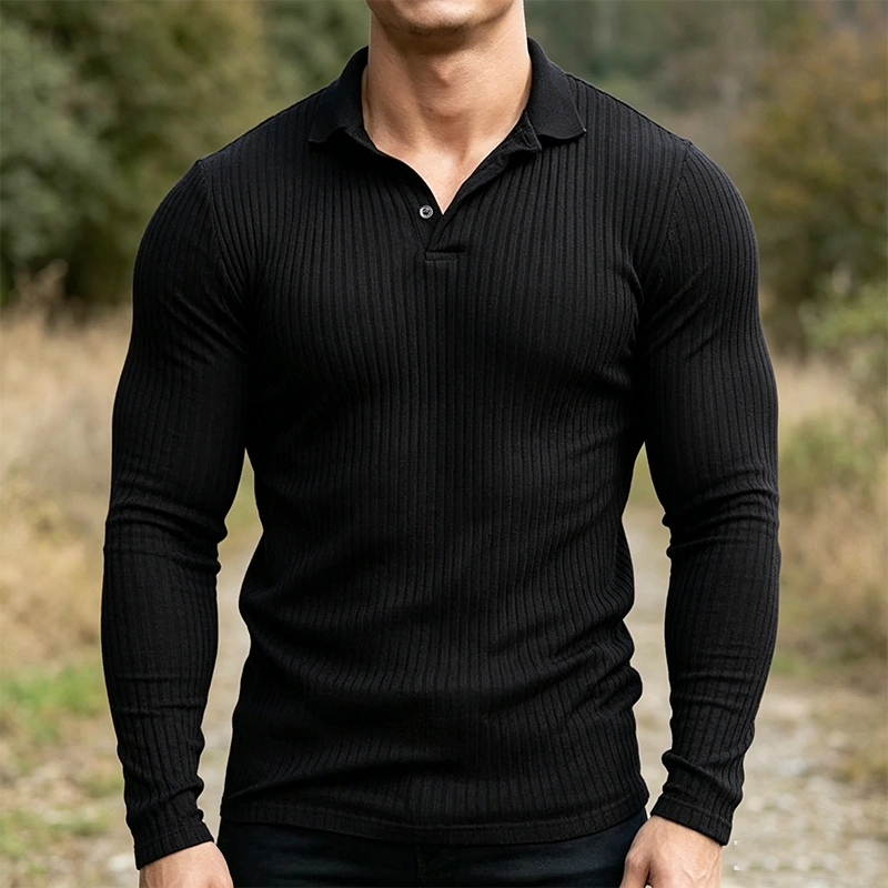 Mivanity Stretchy Slim Fit Knit Polo Shirts
