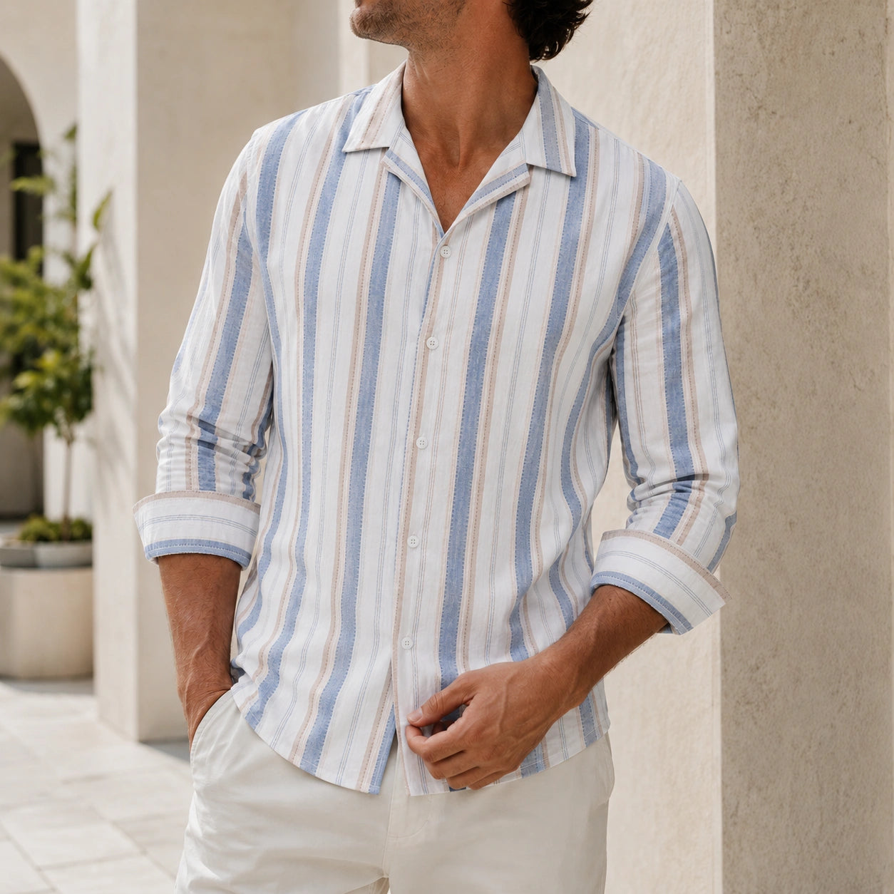 Mivanity Striped Pattern Shirts