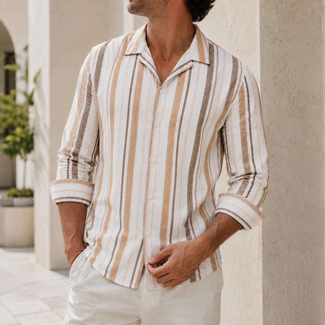 Mivanity Striped Pattern Shirts