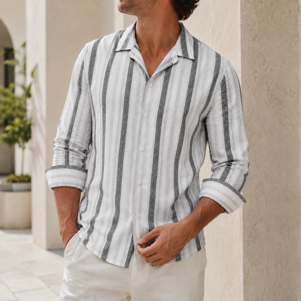 Mivanity Striped Pattern Shirts