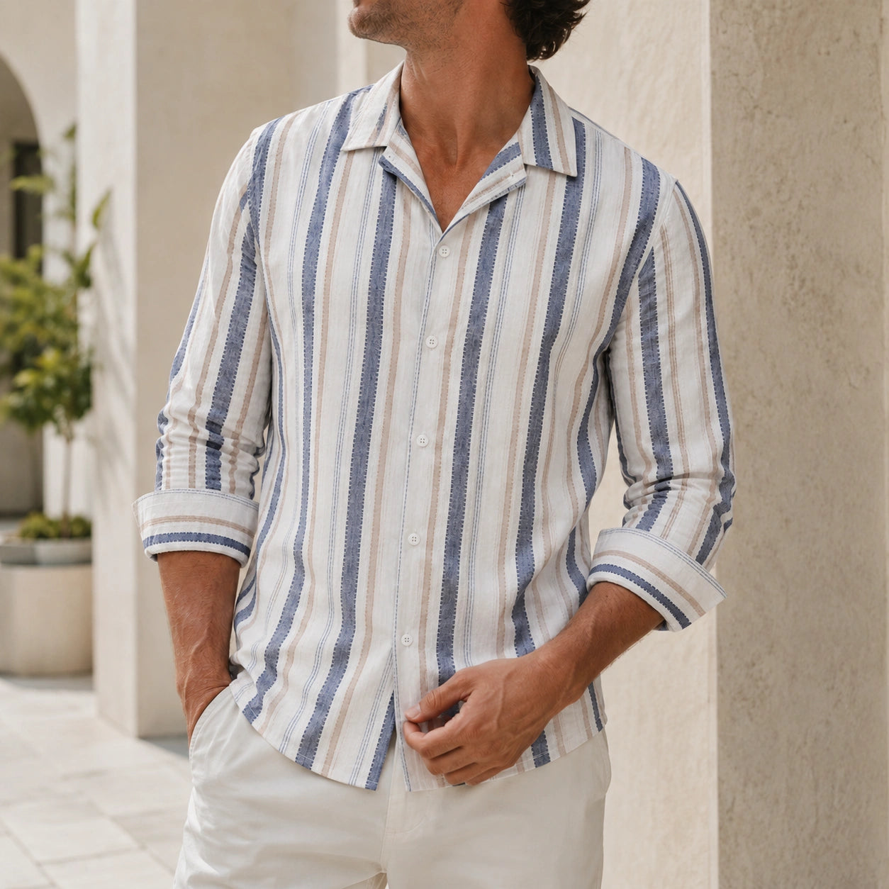 Mivanity Striped Pattern Shirts