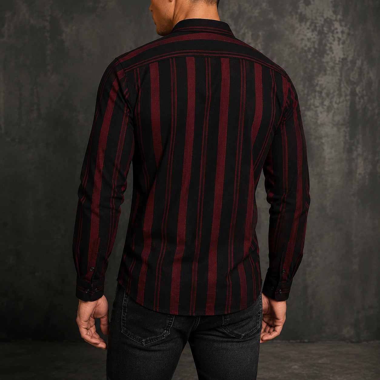 Mivanity Striped Texture Shirts