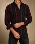 Mivanity Striped Texture Shirts