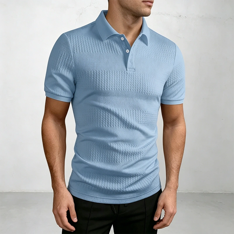 Mivanity Stylish Jacquard Textured Polo Shirts