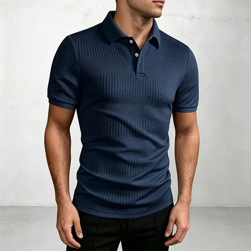 Mivanity Stylish Jacquard Textured Polo Shirts