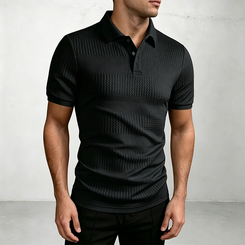Mivanity Stylish Jacquard Textured Polo Shirts