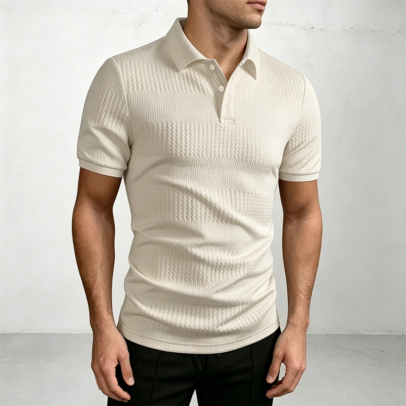 Mivanity Stylish Jacquard Textured Polo Shirts