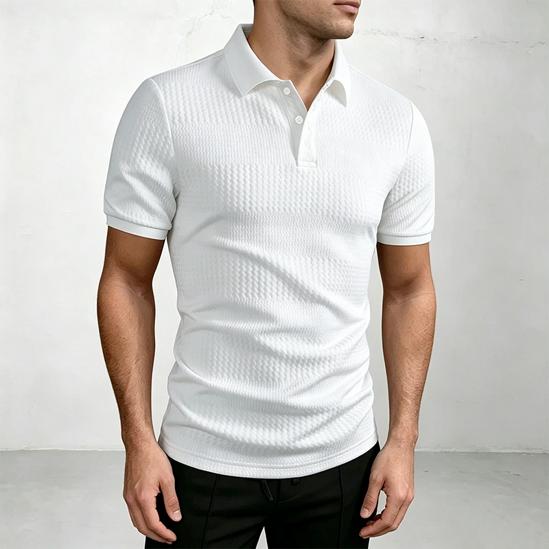 Mivanity Stylish Jacquard Textured Polo Shirts