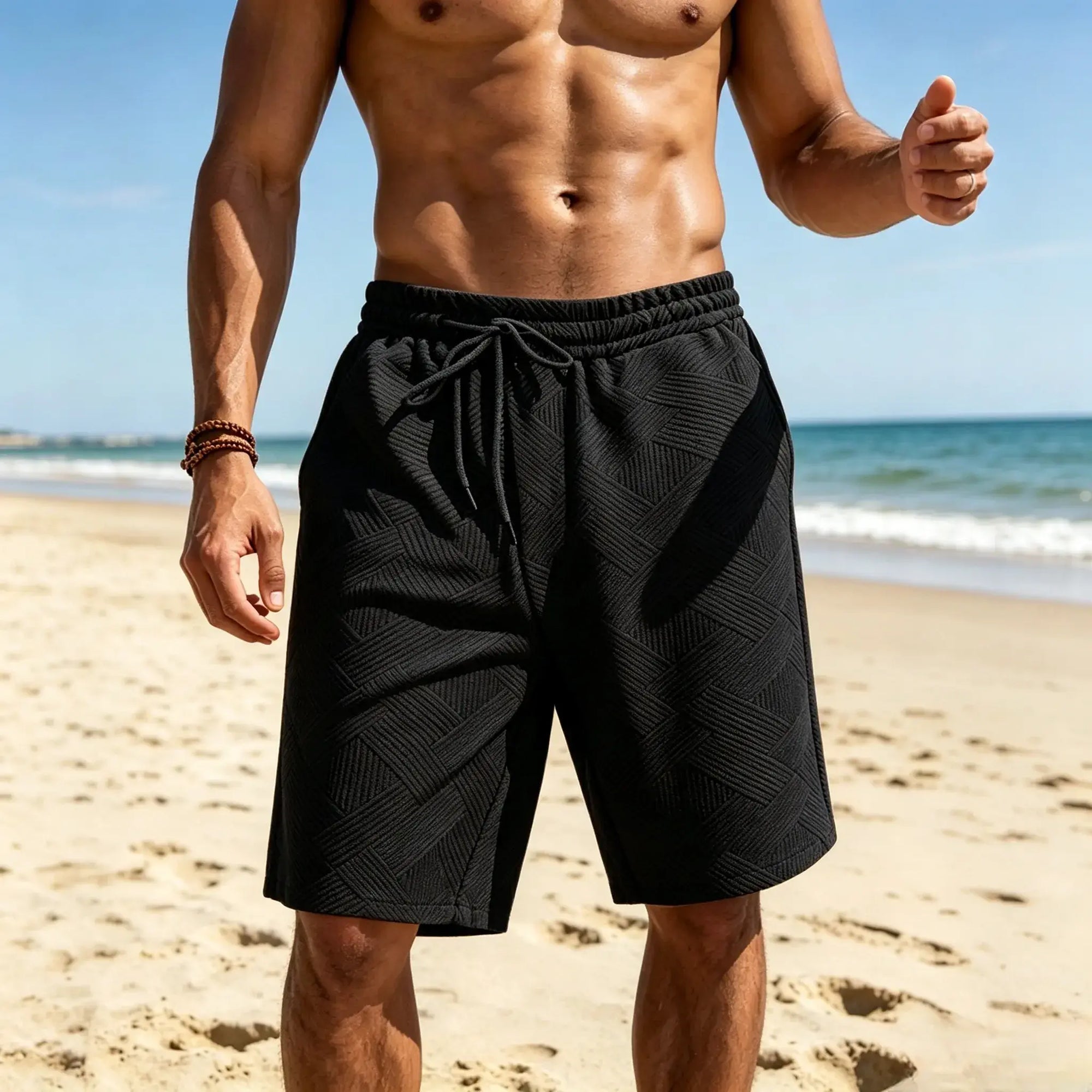 Mivanity Stylish Jacquard Textured Shorts