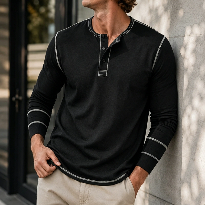 Mivanity Stylish Soft Everyday Henley Shirt
