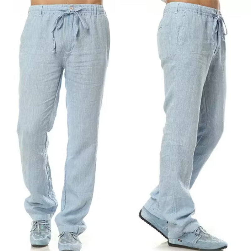 Mivanity Summer Pure Natural Linen Trousers