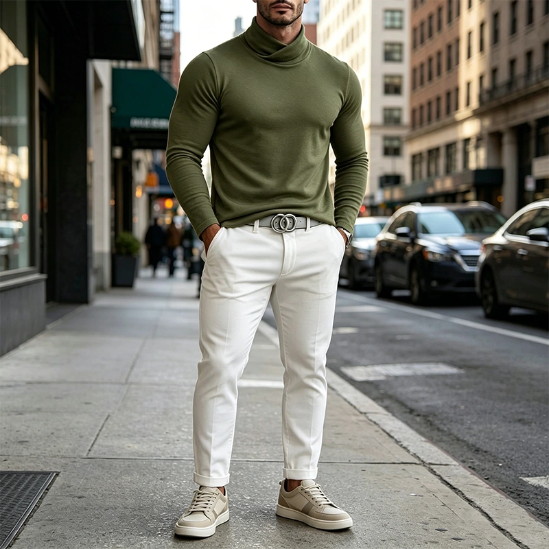 Mivanity Versatile Soft Cross Turtleneck Under shirts