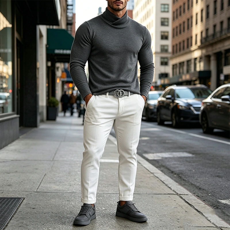 Mivanity Versatile Soft Cross Turtleneck Under shirts