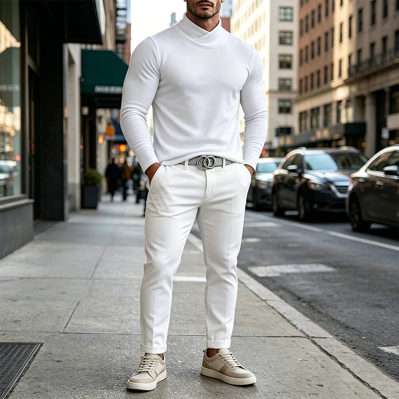 Mivanity Versatile Soft Cross Turtleneck Under shirts