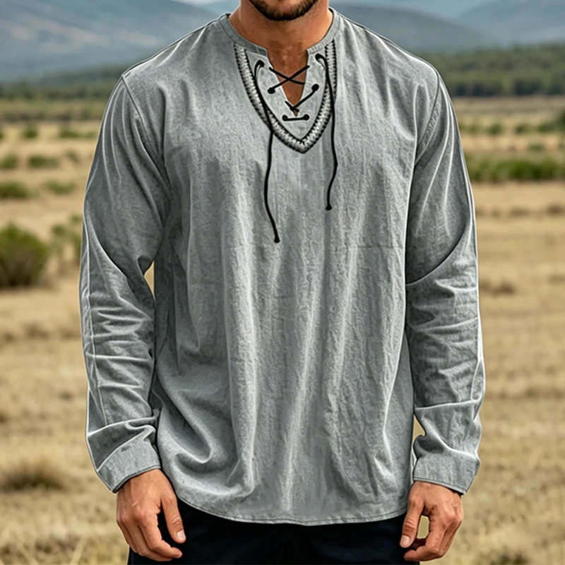 Mivanity Vintage-Inspired Cotton Linen Shirt