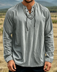 Mivanity Vintage-Inspired Cotton Linen Shirt