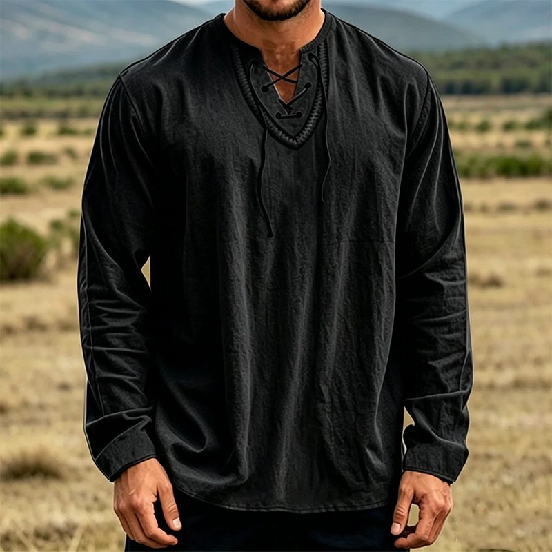Mivanity Vintage-Inspired Cotton Linen Shirt