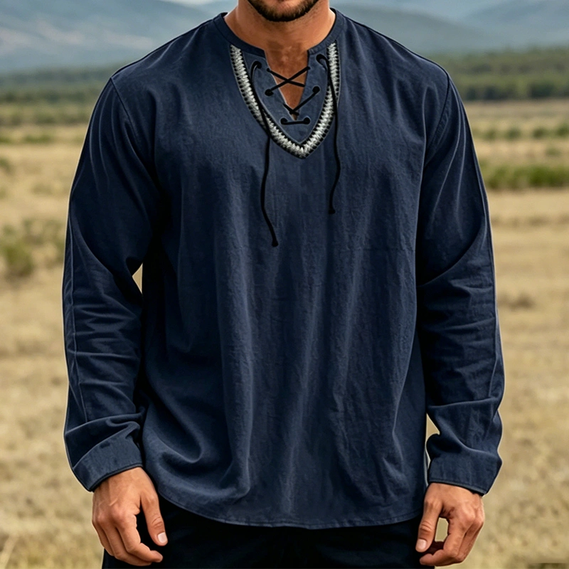 Mivanity Vintage-Inspired Cotton Linen Shirt