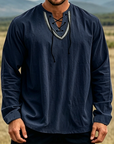 Mivanity Vintage-Inspired Cotton Linen Shirt