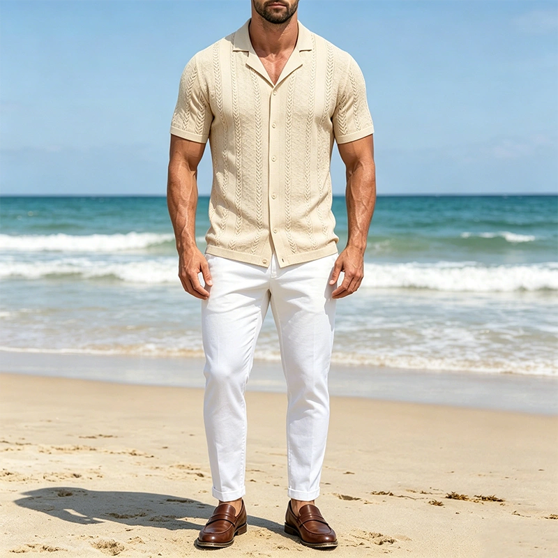 Mivanity Vintage Knit Button Up Shirts