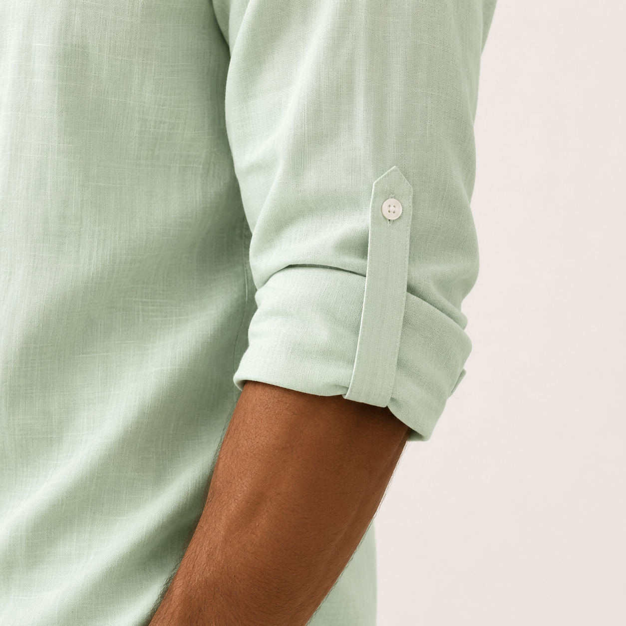 Mivanity Men's Breathable Linen Look Henley Shirt