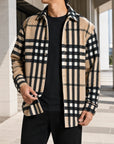 Mivanity Men's Fall Classic Flannel Striped Jackets