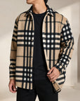 Mivanity Men's Fall Classic Flannel Striped Jackets