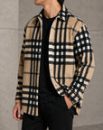 Mivanity Men's Fall Classic Flannel Striped Jackets