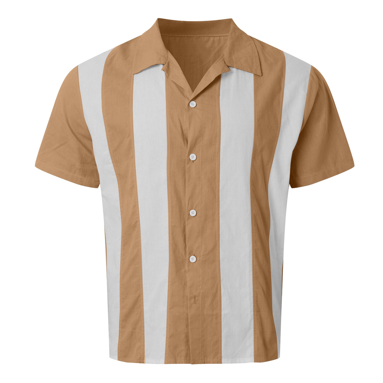 Mivanity Men's Solid Color Comfortable Everyday Striped Short Sleeve Shirts