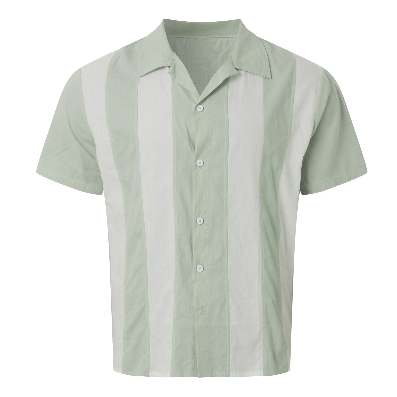 Mivanity Men's Solid Color Comfortable Everyday Striped Short Sleeve Shirts