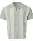 Mivanity Men's Solid Color Comfortable Everyday Striped Short Sleeve Shirts