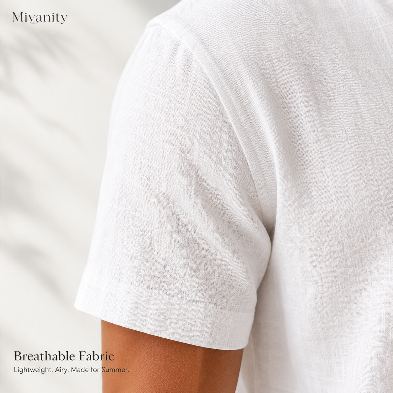 Mivanity Men’s Textured Linen-Blend Quarter-Zip Shirt
