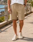Mivanity casual solid color breathable pleated texture loose shorts