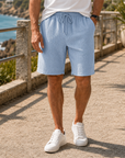 Mivanity casual solid color breathable pleated texture loose shorts