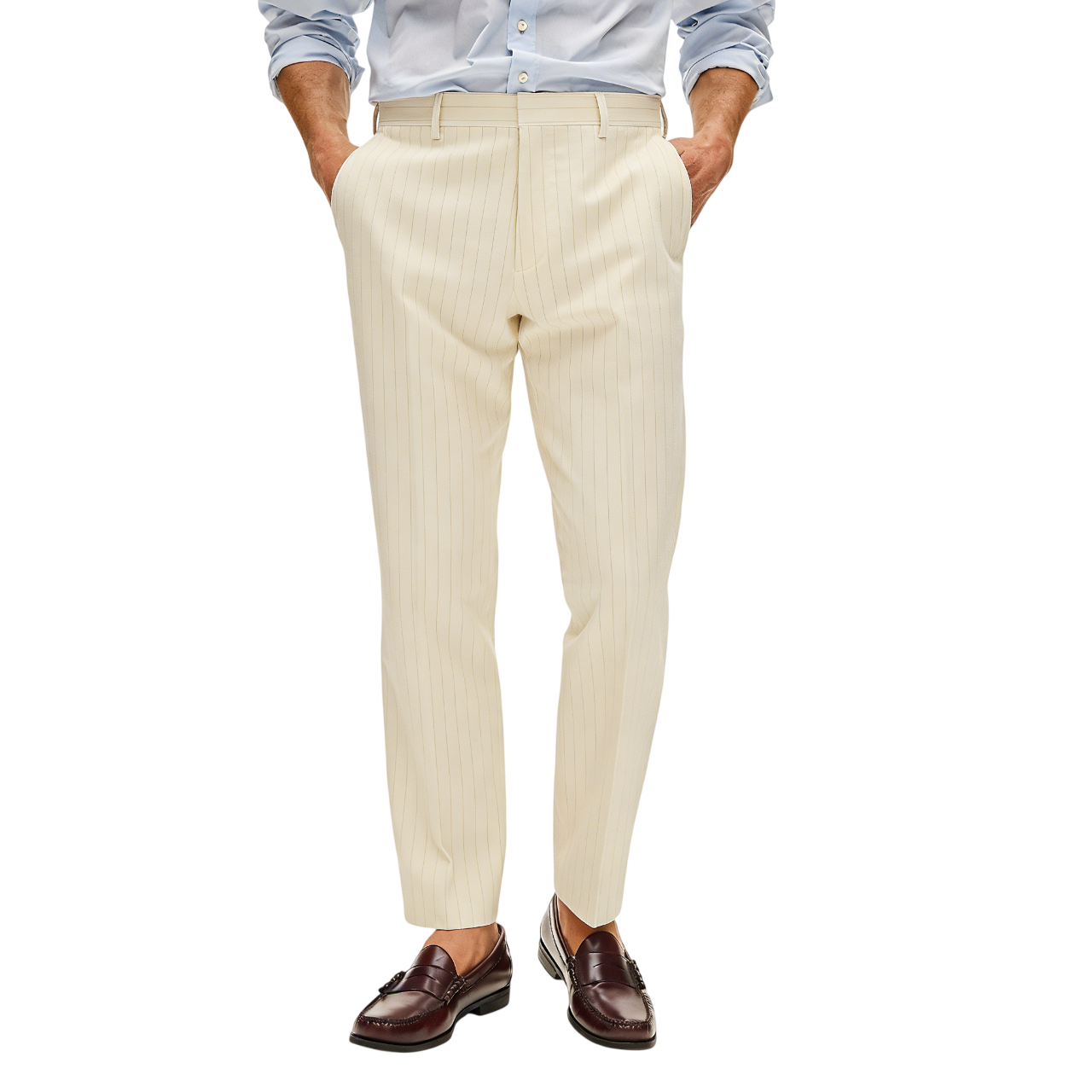 Men’s Slim Fit Seersucker Pants  Lightweight Cotton Summer Essential