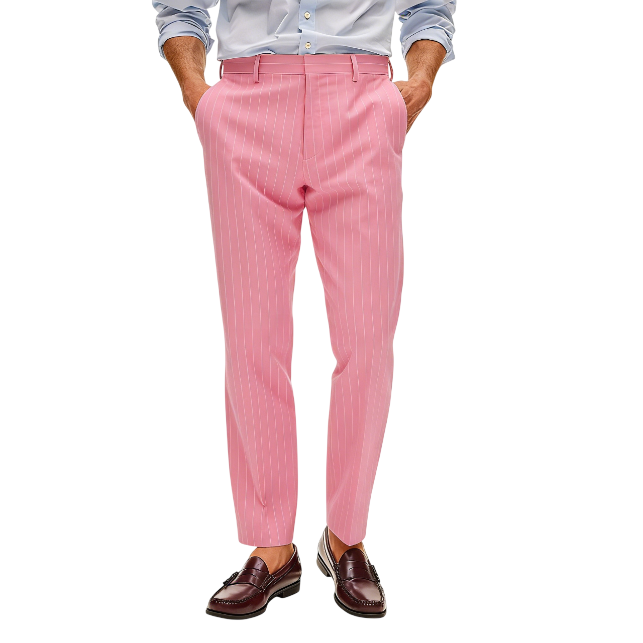 Men’s Slim Fit Seersucker Pants  Lightweight Cotton Summer Essential