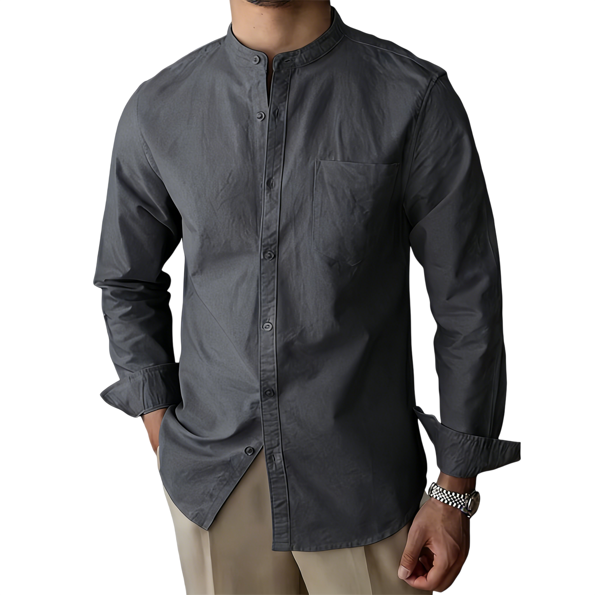 Men’s Mandarin Collar Shirt