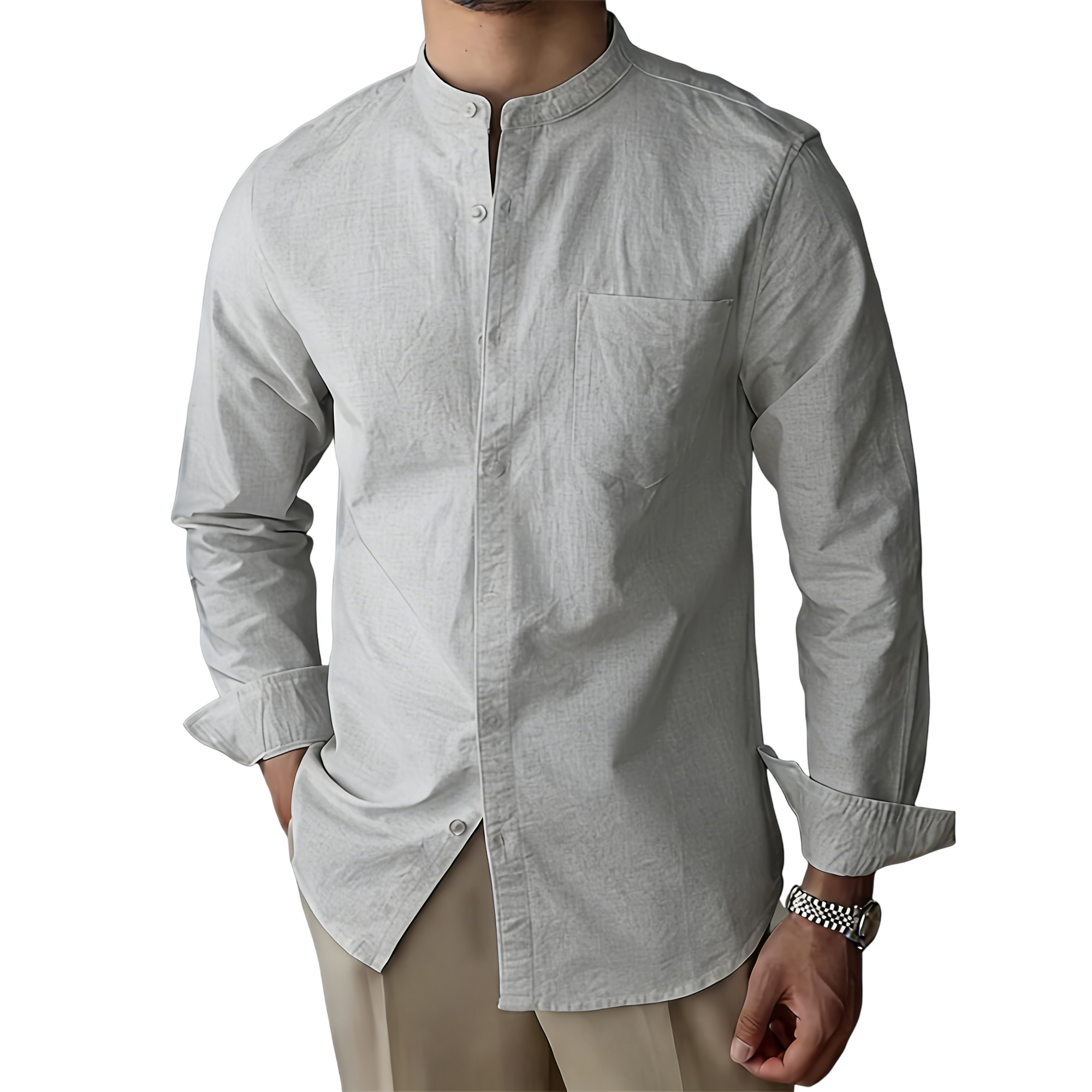 Men’s Mandarin Collar Shirt