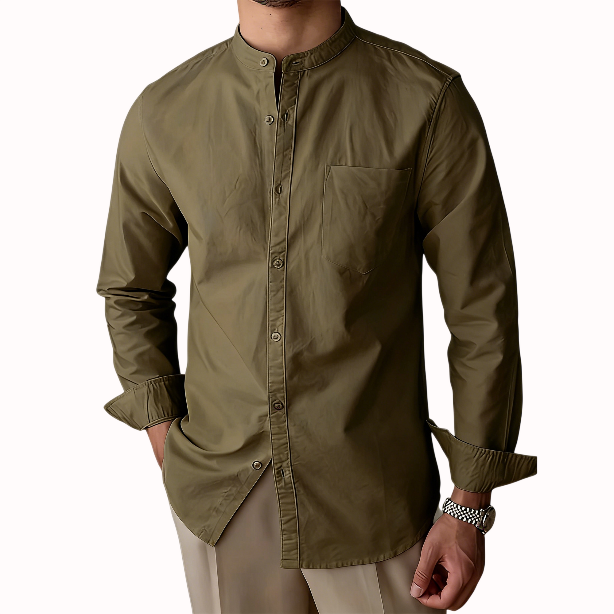 Men’s Mandarin Collar Shirt