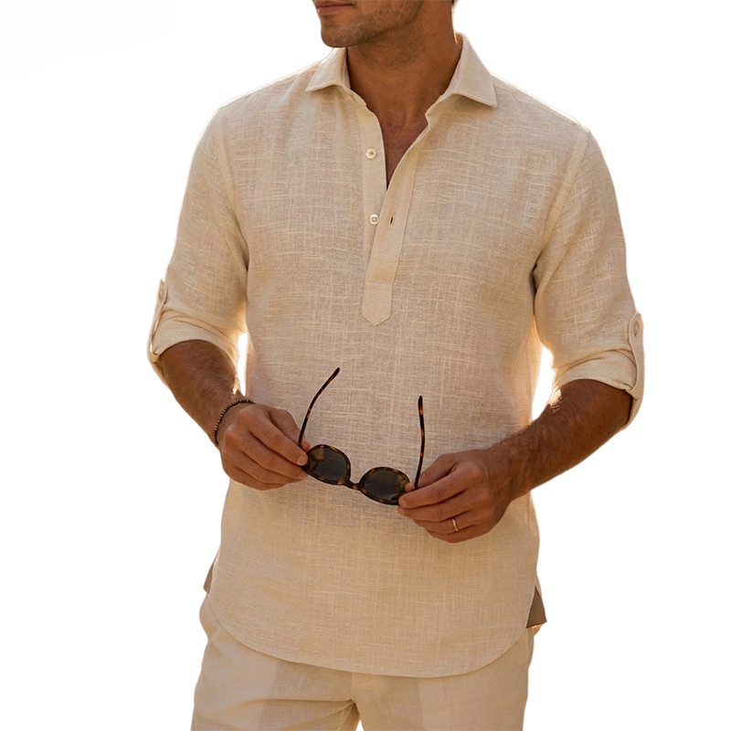 Aegean Summer Slub Linen Shirt